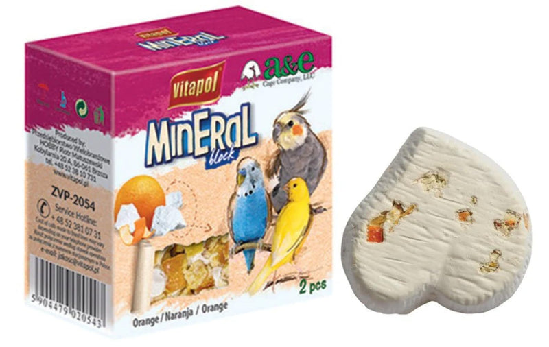 a&e Cage Company Orange Infused Bird Mineral Block - PawsPlanet Australia