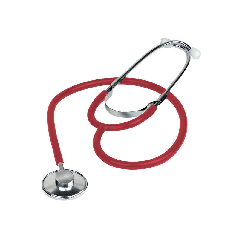 [Australia] - Dixie EMS Single Head Lightweight Stethoscope, Latex Free, for Doctors, Nurses, Students, Medical and Home Use - Red 