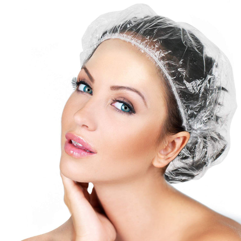 [Australia] - 30pcs Disposable Shower Caps-Multi-Purpose Thickening Elastic Bath Cap Plastic Waterproof Clear Shower Cap Bath Shower Caps Women Spa,Men Hair Caps,Home Use,Hotel and Hair Salon, Travel.(Size 46CM) Medium 30PCS 