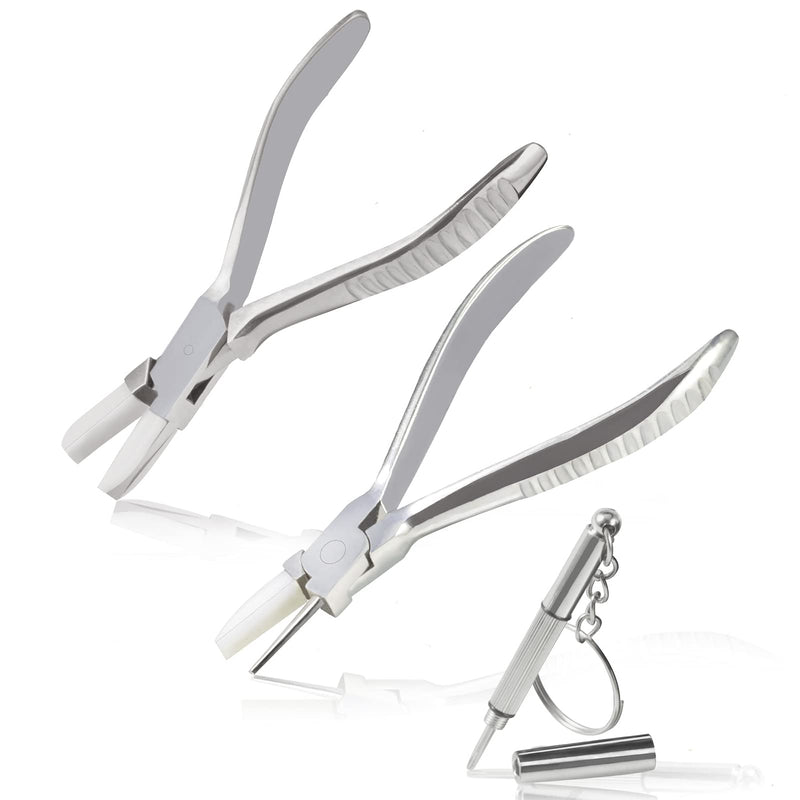 [Australia] - Round & Nylon Jaw Eyeglasses Frame Pliers Nylon Jaw Pliers for Eyeglasses 2 PCS Eyeglass Repair Kit with Eyeglass Repair Screwdriver Optical Pliers Set Eye Glasses Adjusting Pliers 