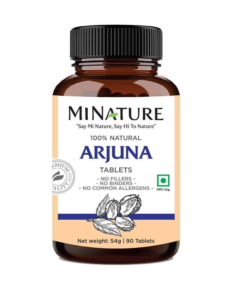 [Australia] - Arjuna Tablets by mi Nature -90 Tablets, 1000mg | 45 Day Supply | 100% Natural Arjuna Tablet | Arjun bark | Saraca Indica | from India 