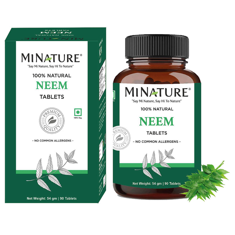 [Australia] - Neem Tablets by mi Nature| 90 Tablets, 1000 mg| 45 Days Supply| Clear Skin| Acne Free| Vegan | 