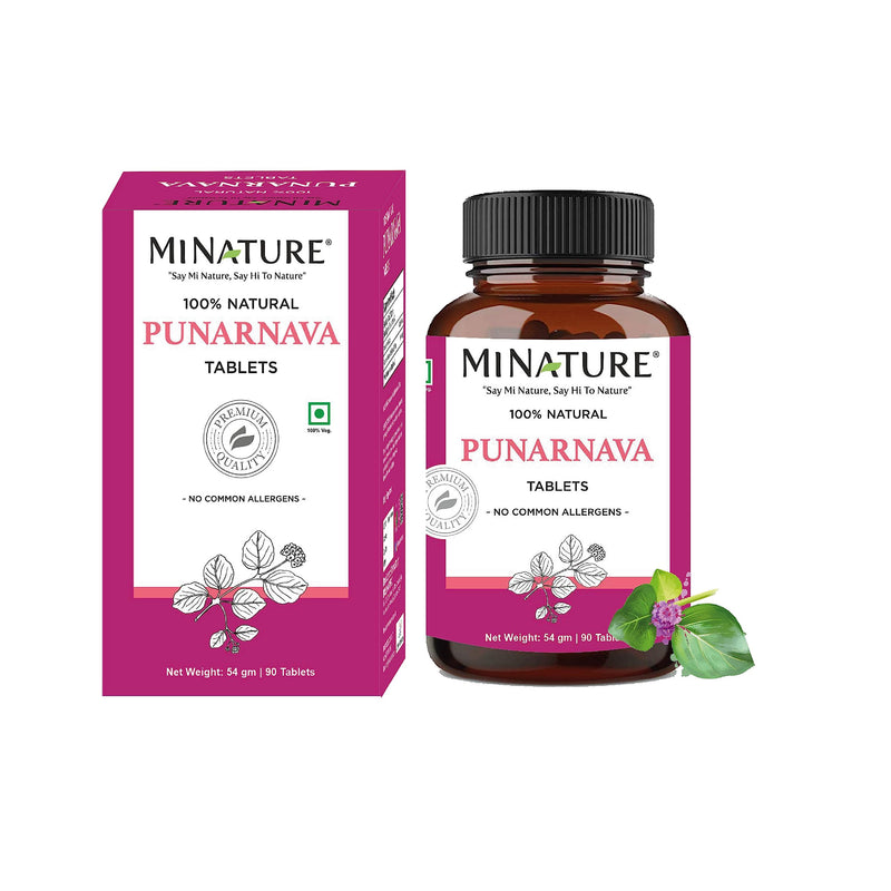 [Australia] - Punarnava Tablets by mi Nature| 90 Tablets, 1000 mg| 45 Days Supply| Herbal Tablets| Vegan | Boerhaavia diffusa| from India 