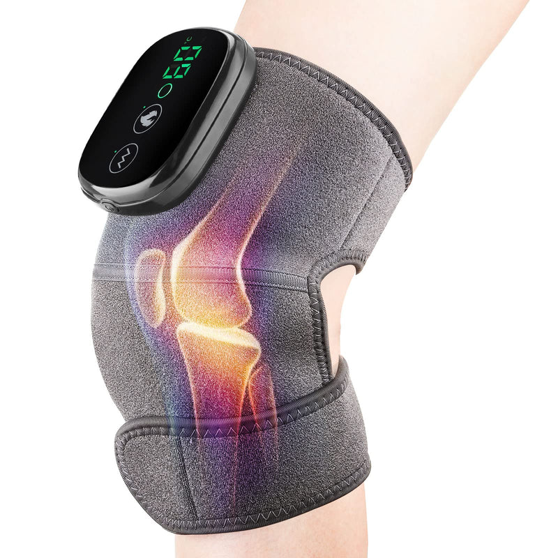 Cordless Knee Massager with Heat Vibration, Knee Heating Pad, Electric Heated Knee Brace Shoulder Heating Pads Elbow Wrap with 3 Heat Levels and Massage Modes Pack of 1
