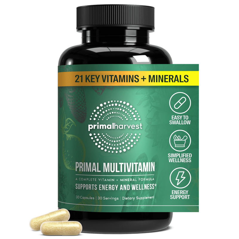Primal Harvest Multivitamin - Daily Supplement, Gluten & Soy Free 30 Count (Pack of 1)
