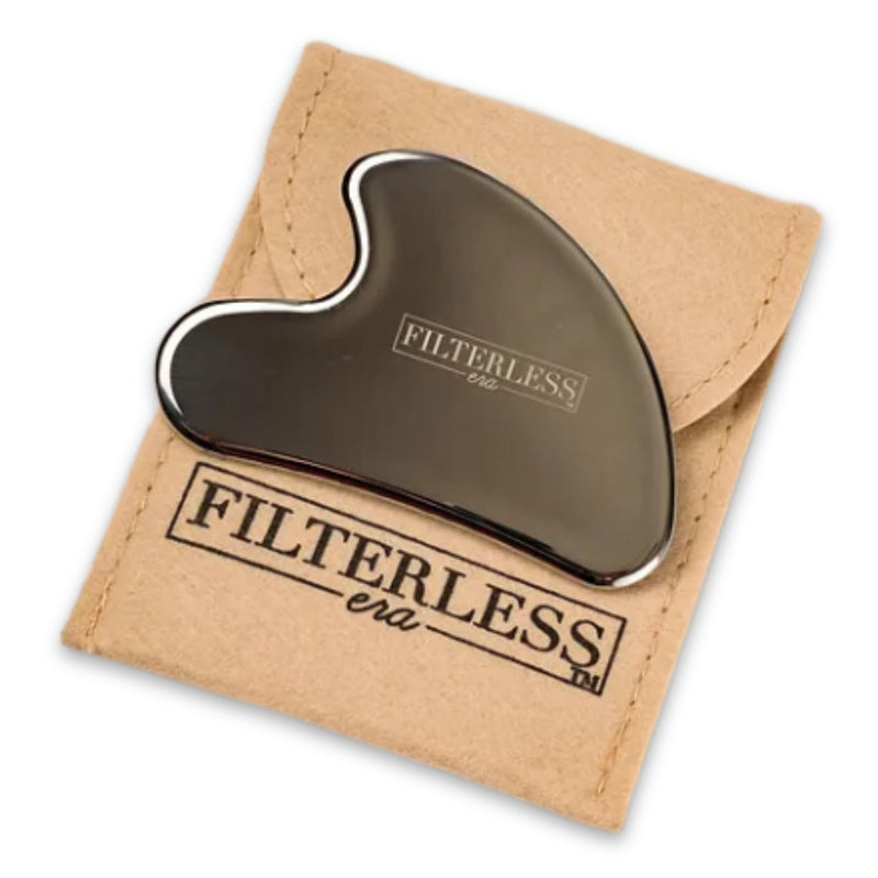 FilterLESS Era Ace of Spades Gua Sha Facial Tool | Stainless Steel Face Massager for Sculpting, Muscle Scraping & Lymphatic Drainage