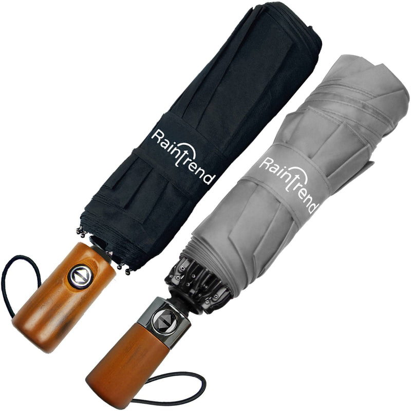 NEW 2 PCS Windproof Strong Umbrellas for Rain Compact Umbrella and Reverse Umbrella for Men and Women Automatic Open Close Umbrella Folding Travel Light Umbrella - Bundle