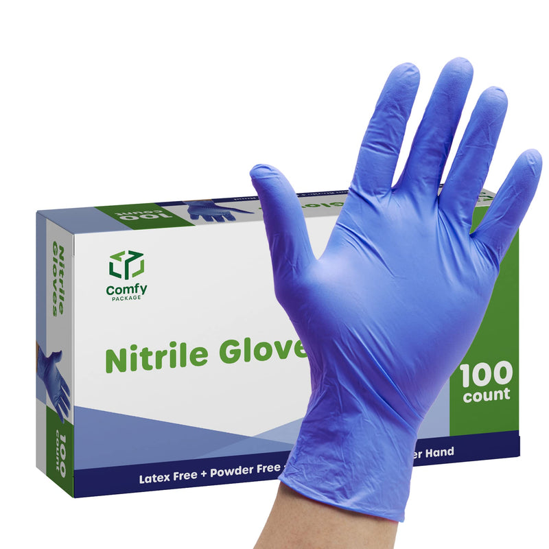 [Australia] - Comfy Package Nitrile Disposable Gloves - 4 mil. | Latex Free and Rubber Free | Non-Sterile Powder Free Gloves Medium 100 Count 