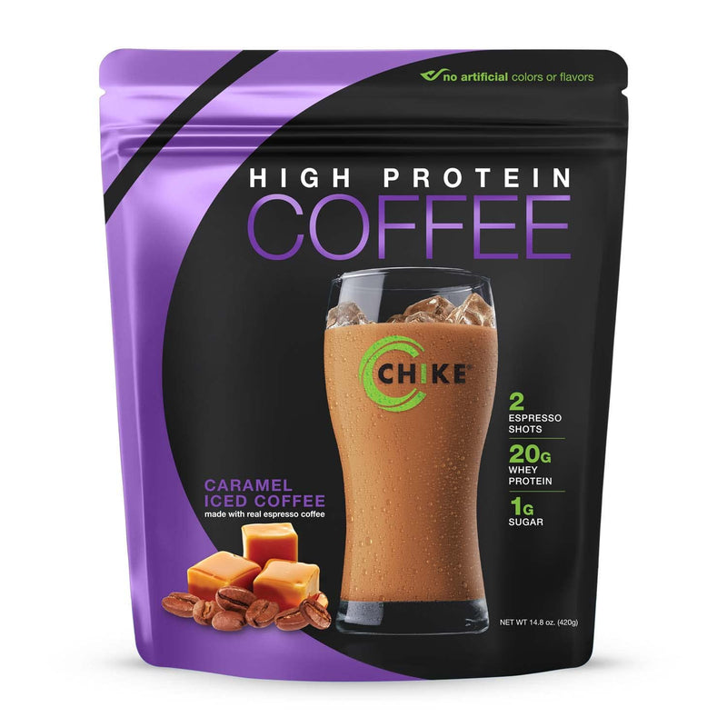 [Australia] - Chike Caramel High Protein Iced Coffee, 20 G Protein, 2 Shots Espresso, 1 G Sugar, Keto Friendly and Gluten Free, 14 Servings (14.8 Ounce) 
