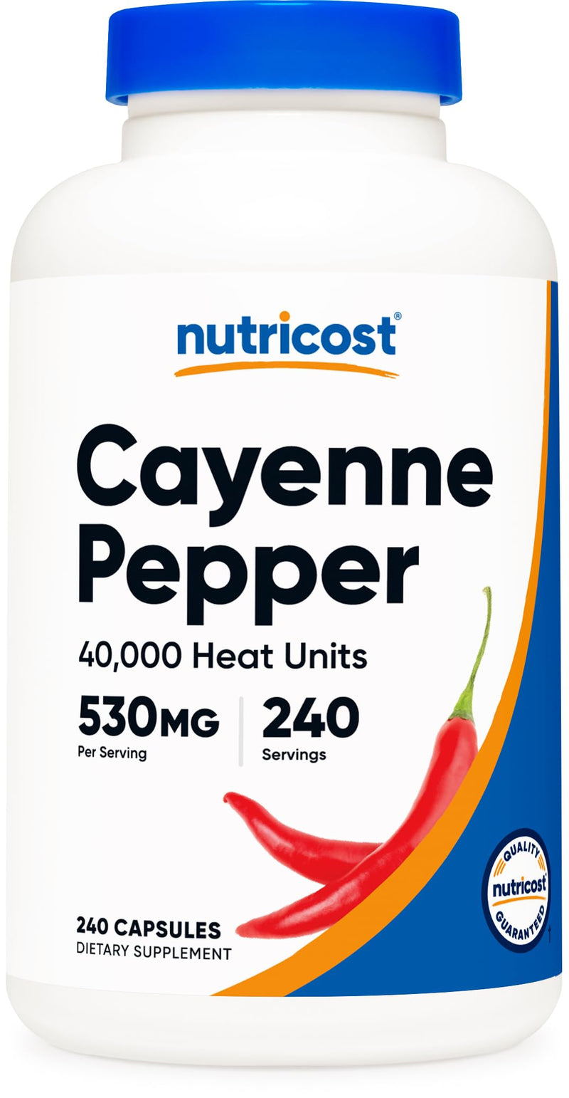 [Australia] - Nutricost Cayenne Pepper 530mg, 240 Capsules - 40,000 Heat Units, Gluten Free, Non-GMO 