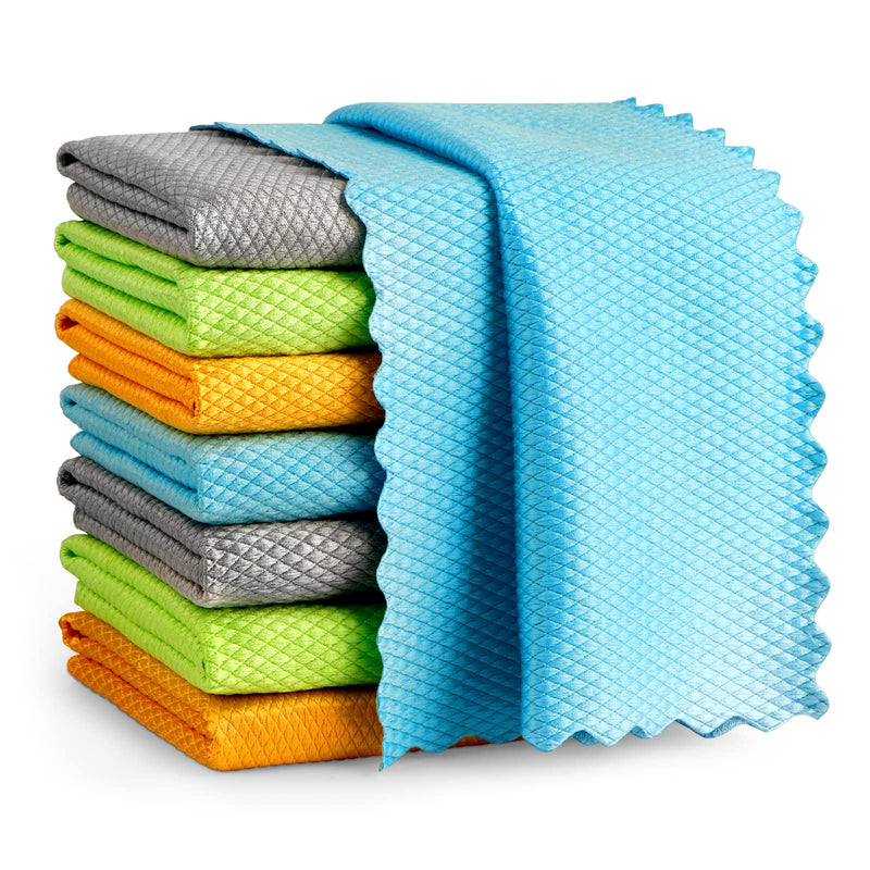 [Australia] - AIDEA Microfiber Glass Cleaning Cloths-8PK, Premium Microfiber Glass and Window Cleaner, Lint-Free Quickly Clean Windows, Glasses, Windshields, Mirrors, Stainless Steel-12"x12" 12"x12" 