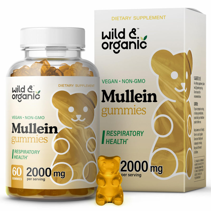 [Australia] - Mullein Gummies for Lung Cleanse and Detox 2000mg - Lung Support Supplement - Organic Mullein Leaf for Lung Health - Mullein Gummies for Lungs - 60 Mullein Leaf Gummies w/Pectin - Mullein Lung Detox 