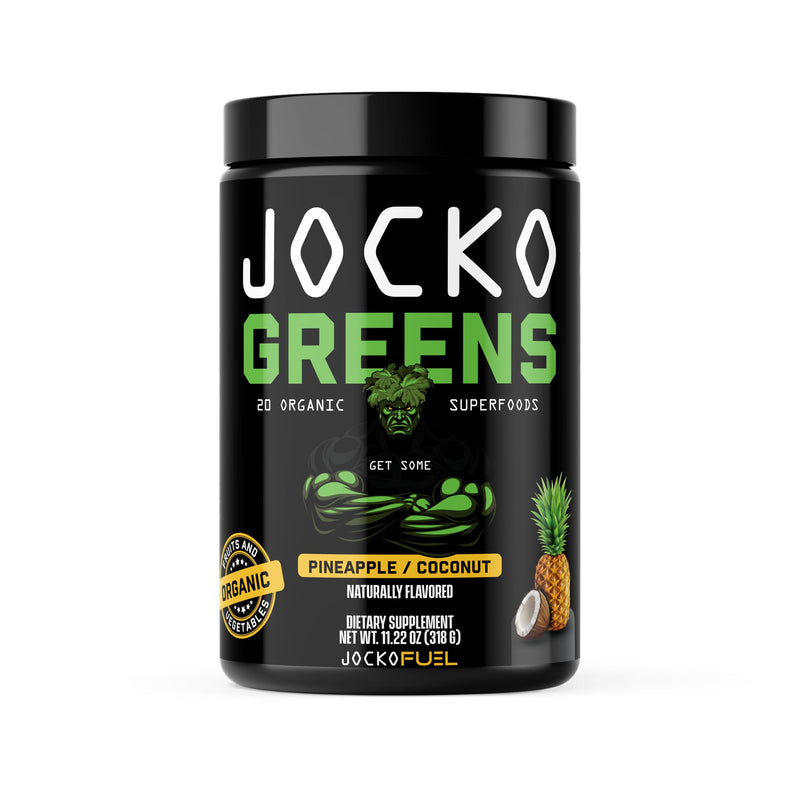 [Australia] - Jocko Fuel Daily Greens Powder - Premium Organic Greens Superfood Powder for Gut Health, Digestion, Bloating, Immune Support with Spirulina, Chlorella, Digestive Enzymes, & Probiotics - 30 Servings Coconut/Pineapple 