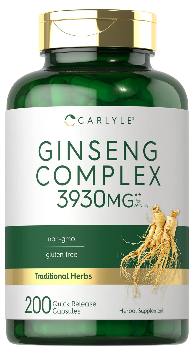 [Australia] - Carlyle Ginseng Complex Capsules | 200 Count | Non-GMO and Gluten Free Extract | Traditional Herbal Root Supplement 
