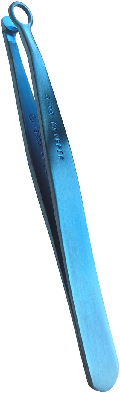 [Made in Korea] Hand-Made Nose Hair Trimmer for Men - Nasal Clippers, Nose Hair Clippers, 304 Surgical-Grade Stainless Steel, Eyebrow Trimmer, Third-Generation Craftmanship (Blue) Aqua Blue