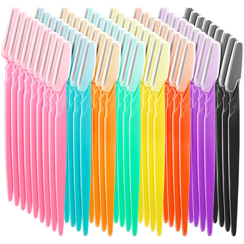 [Australia] - 96 Pcs Eyebrow Razors Shavers Trimmers for Women Dermaplane Razor Facial Razors Shavers Facial Hair Removal for Women Exfoliating Dermaplaning Tool for Face with Precise Cover for Makeup Care Tools 