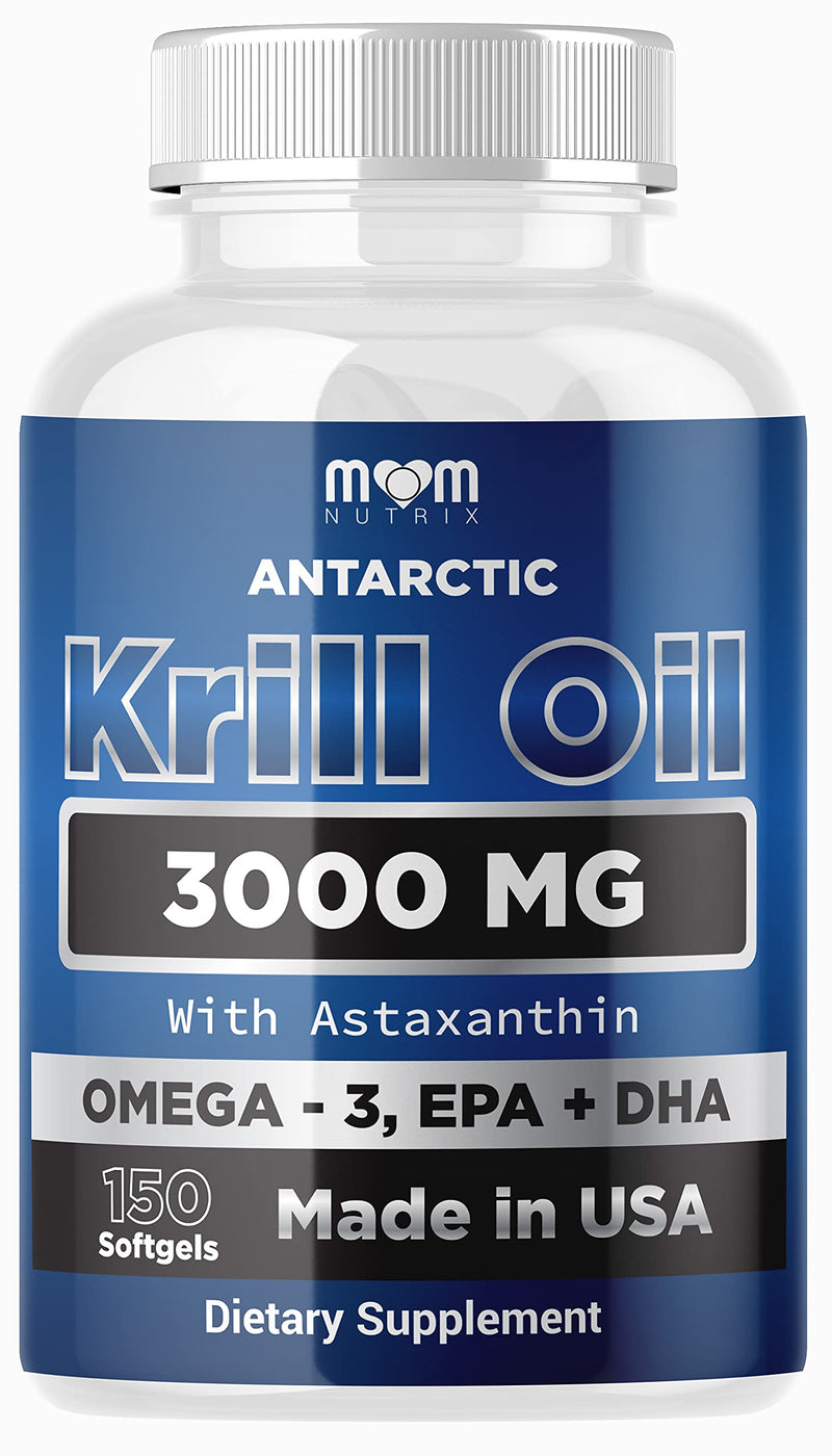 [Australia] - Dr. JOEL'S MOM NUTRIX Antarctic Krill Oil Supplement - 3000 mg Per Serving - 150 Softgels - High Absorption EPA, DHA, Astaxanthin & Phospholipid - No Fishy Aftertaste Like Fish Oil - Made in USA 