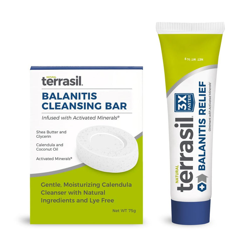[Australia] - terrasil Balanitis Relief + Cleansing Soap 2-Product Kit – Balanitis Treatment for Men, Natural Foreskin Ointment for Balanitis Symptoms: Itch & Irritation. Dermatologist Tested (14g Tube + Soap Bar) 