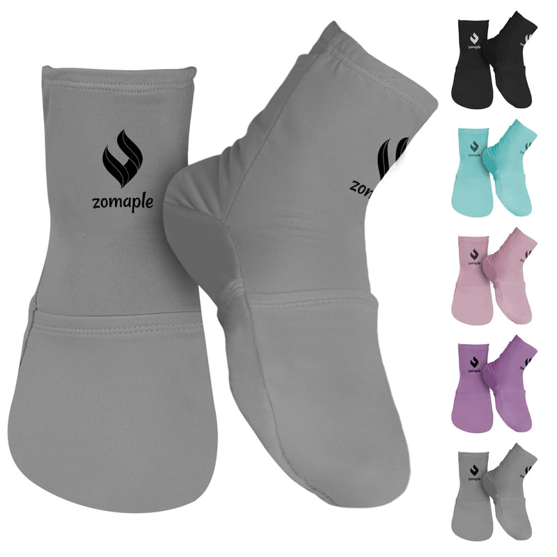 [Australia] - Zomaple Cold Therapy Socks + Gel Packs, Grey, Large – Soothe Burning Feet & Reduce Swelling – Hot/Cold Use, Touch Fasteners & Comes with 2 Large & 2 Small Gel Packs – Versatile Foot Ice Pack Wrap 