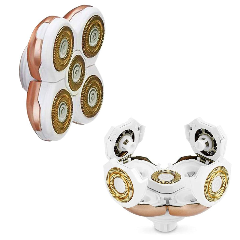 [Australia] - Women's Electric Shaver Replacement Heads : 5 Legs Hair Removal Razor Replacement Heads 4D Floating Heads Replacement Blades for Women 