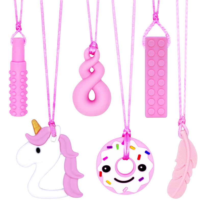 [Australia] - Chewy Necklaces for Sensory Kids Girls, Chew Necklaces for Sensory Kids with ADHD,SPD, Chewing, Teething or Special Needs, Autism Chew Toys Sensory for Kids Adult Reduce Anxiety Fidgeting 