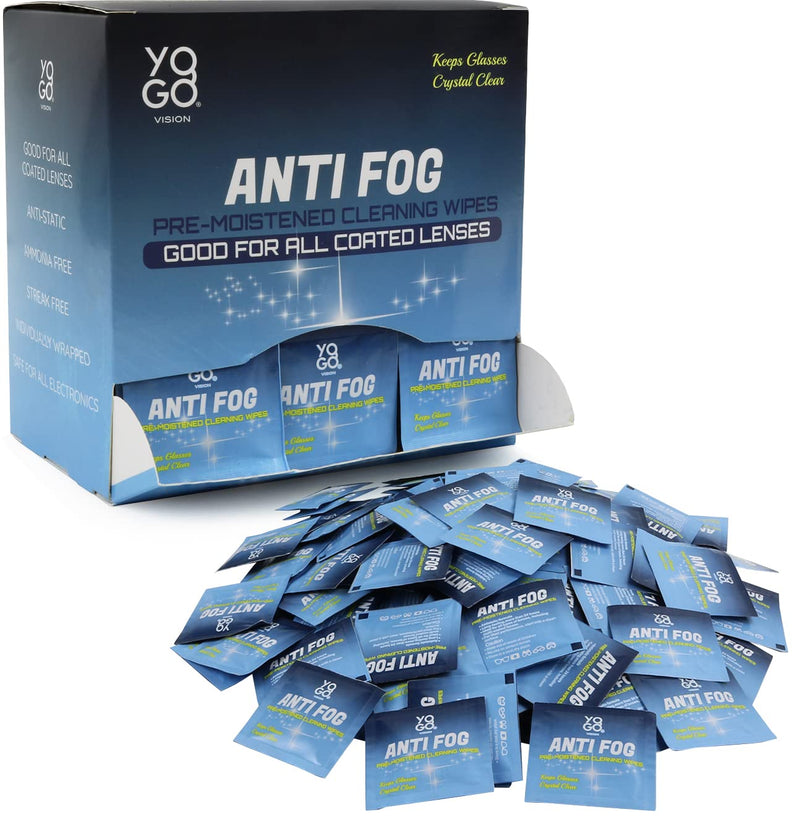 [Australia] - Anti Fog Wipes for Glasses Pre Moistened Cleaner Lens Wipes for Screens, Binoculars, Face Sheilds, Ski Masks, Swim Goggles, Individual Wrapped Antifog for Eyeglass Cleaner (200 Pack) 200 Count (Pack of 1) 