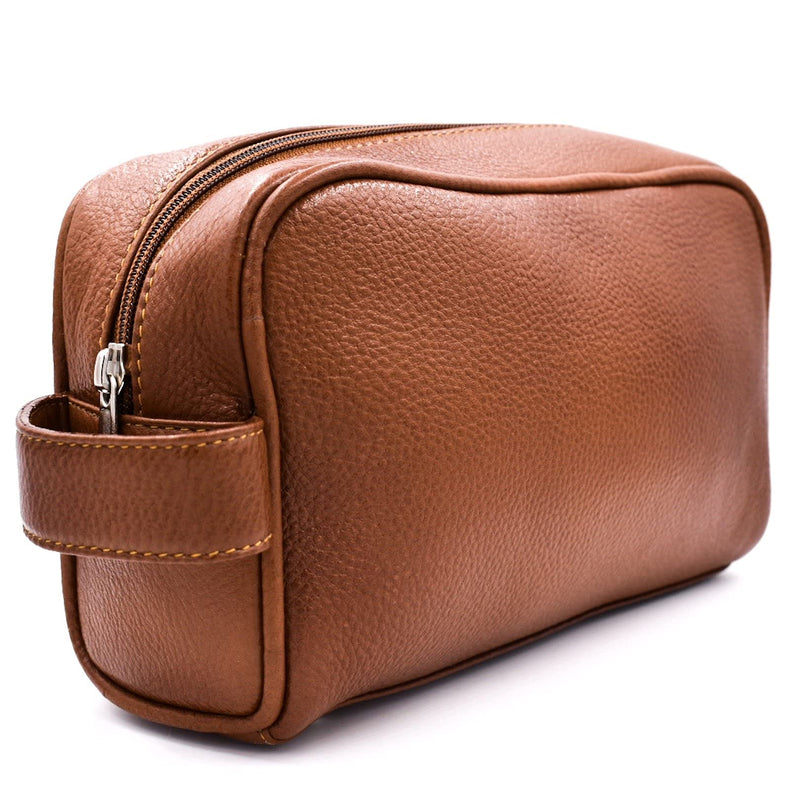Parker Full Grain Leather Dopp Kit – Handmade Full Size Saddle Brown | Durable Full-size Leather Travel Bag Built For Effortless Packing, Perfect For Storing Razors, Grooming Kit, and Essentials