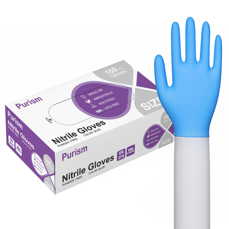 [Australia] - Daddy's Choice Nitrile Gloves 100Pcs 1000 Pcs Disposable Blue, Small/Medium/Large/XLarge, No Latex No Powder Medium (Pack of 100) Blue-100 Pcs 