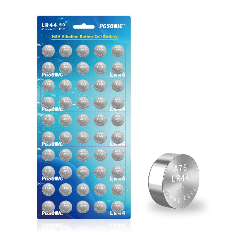 [Australia] - 50 Pack LR44 Batteries, 1.5 Volt Alkaline Button Cell Batteries with Long Lasting Power 