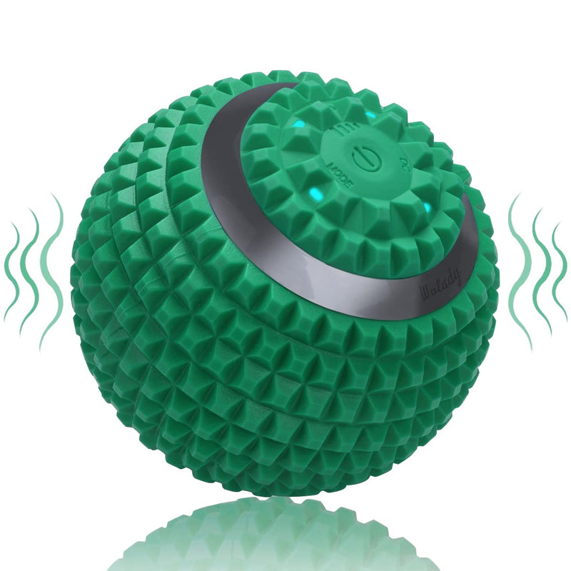 Vibrating Massage Ball 4-Speed High-Intensity Fitness Yoga Massage Roller, Relieving Muscle Tension Pain & Pressure Massaging Balls (Green) Green