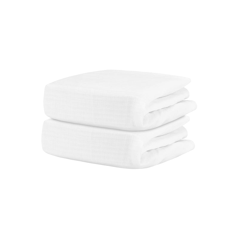 [Australia] - Newton Baby Organic Fitted Crib Sheets (2-Pack) - 100% Breathable and Ultra-Soft, 100% Organic Muslin Cotton, Fits All Standard Cribs, White… 