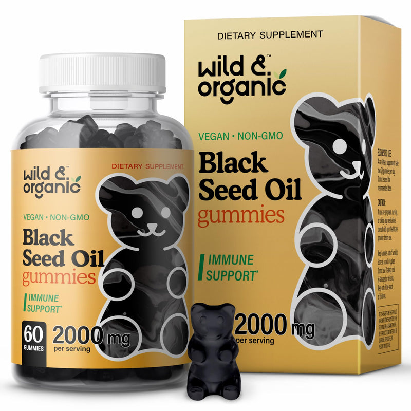 [Australia] - Wild & Organic Black Cumin Seed Oil Gummies 2000mg - Nigella Sativa Supplement with Omega 3, 6, 9 Fatty Acids - Vegan, Non-GMO - 60 Chews 
