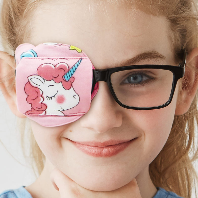 [Australia] - 3D Cotton & Silk Eye Patch for Kids | Girls Eye Patch for Glasses | Medical Eye Patch for Children with Lazy Eye (Pink Unicorn, Right Eye) To Cover Right Eye Pink Hair Unicorn 