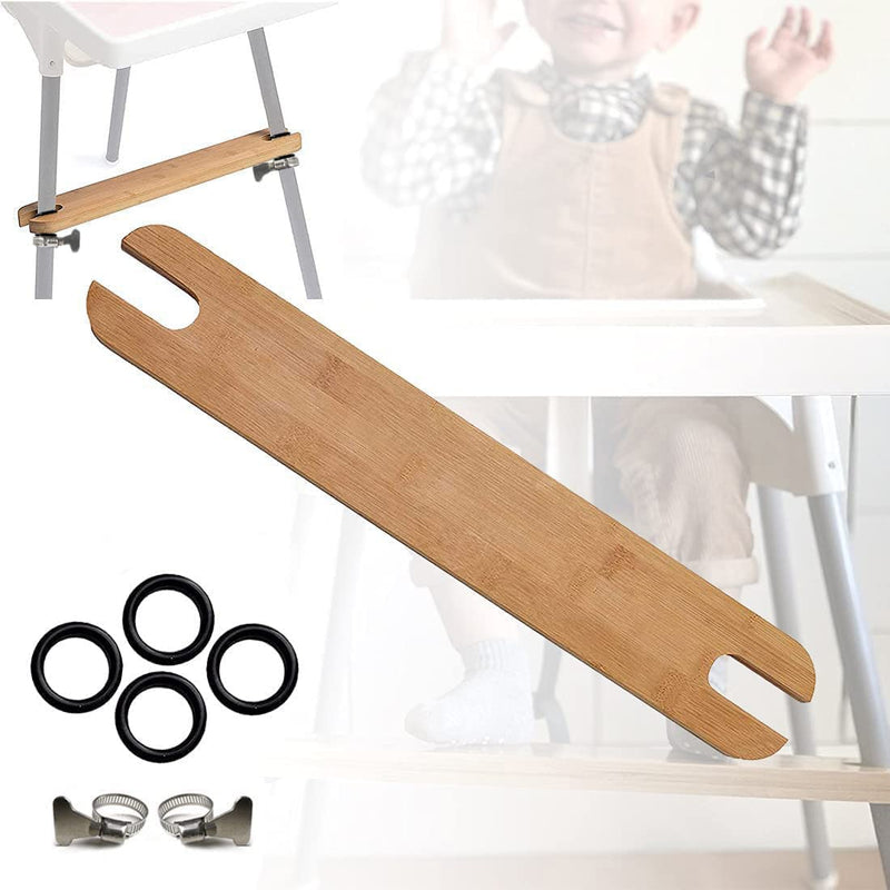 [Australia] - High Chair Footrest, Adjustable Height Natural Bamboo Baby Highchairs Pedal, Suitable for IKEA Antilop High Chair Footstool 