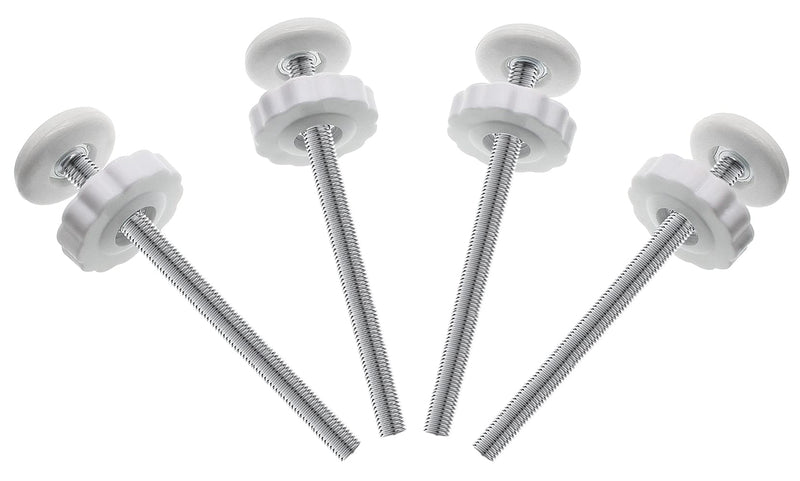[Australia] - 4Pcs Universal Baby Gate Threaded Spindle Rod, M8 (8mm) Replacement Bolt Part for Baby & Pet Pressure Mounted Safety Gates, Extra Long Baby Tension Gate Extender (White) White 