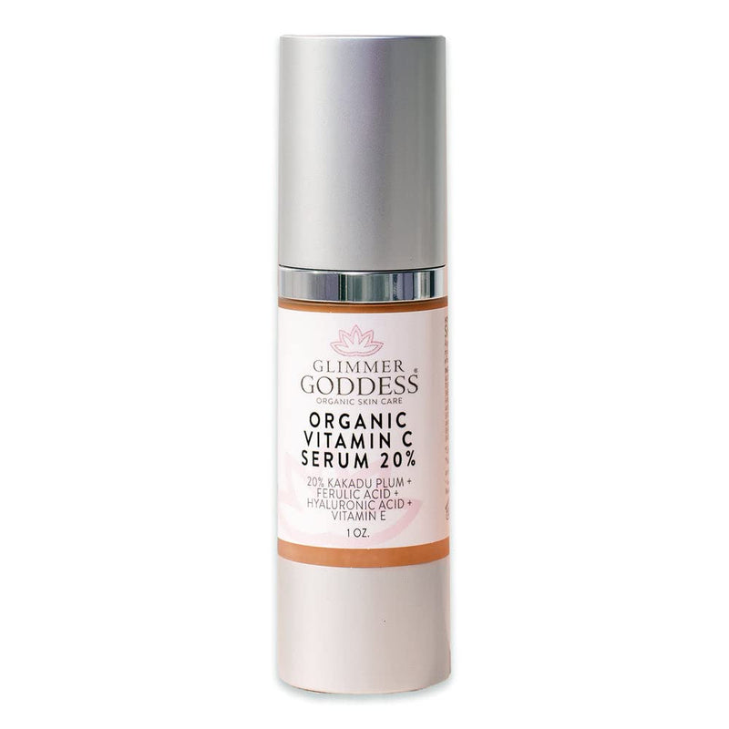 Glimmer Goddess Organic Vitamin C Face Serum with Kakadu Plum & Hyaluronic Acid – Hydrating & Revitalizing, 1 oz