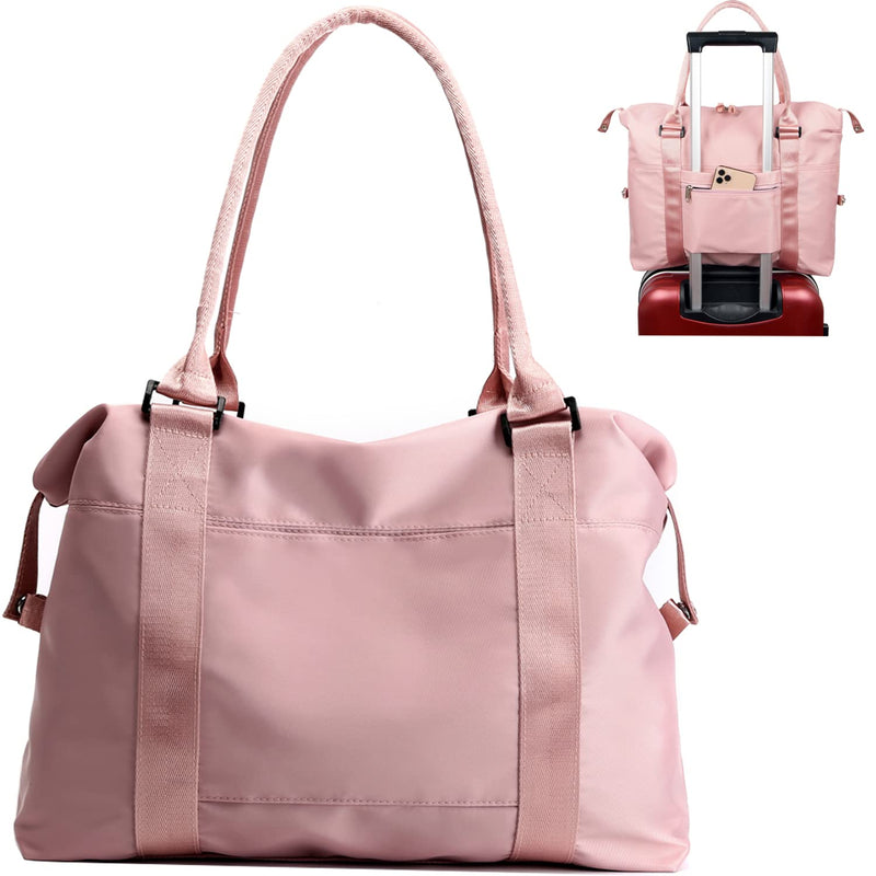 Women Tote Bag Travel Duffel Bag Carry On Luggage Bag Sports Bag Pink