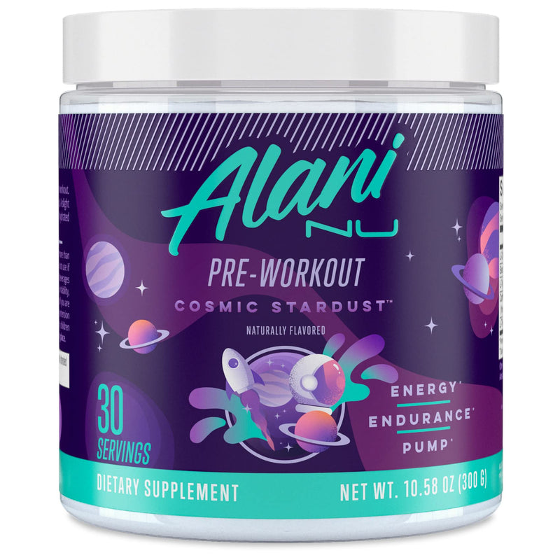 [Australia] - Alani Nu Pre Workout Powder Cosmic Stardust | Amino Energy Boost | Endurance Supplement | Sugar Free | 200mg Caffeine | L-Theanine, Beta-Alanine, Citrulline | 30 Servings 