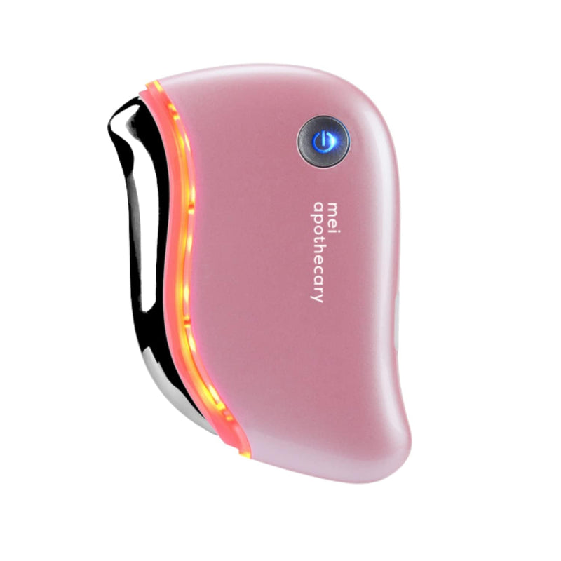 Mei Apothecary Triple Threat LED Gua Sha Tool Natural, Non-Toxic Skincare | LED Light, Heat & Sonic Vibration for Enhanced Facial Care Pink