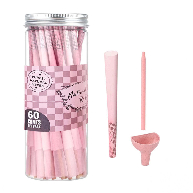 [Australia] - Pre Rolled Cones | 60 Pack Pink cones rolling papers | Classic King Size | Tips & Packing Tubes Included (60pcs) 60pcs 