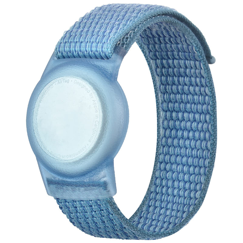[Australia] - Kids Wristband Compatible with Apple AirTag, Protective Case for Air Tag GPS Tracker Holder with Nylon Bracelet, Adjustable Anti Lost Watch Band for Toddler Child Elder (Blue) Blue 
