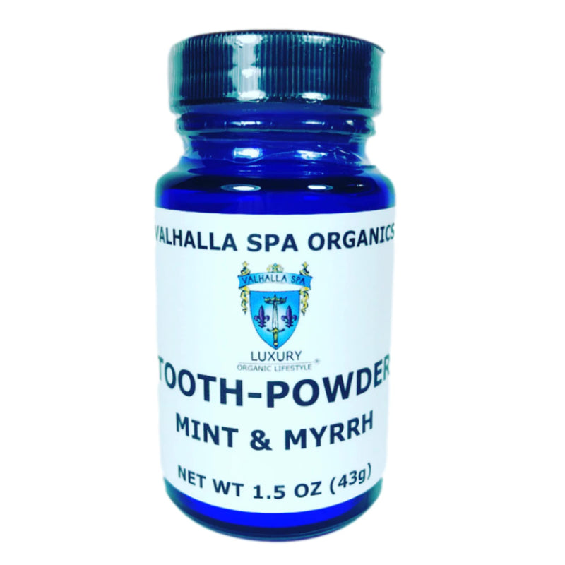 [Australia] - Tooth Powder with Mint and Myrrh Gum | Natural Toothpaste | Fluoride Free | Whitening | Polishing | Valhalla Spa Organics 1.5 oz 