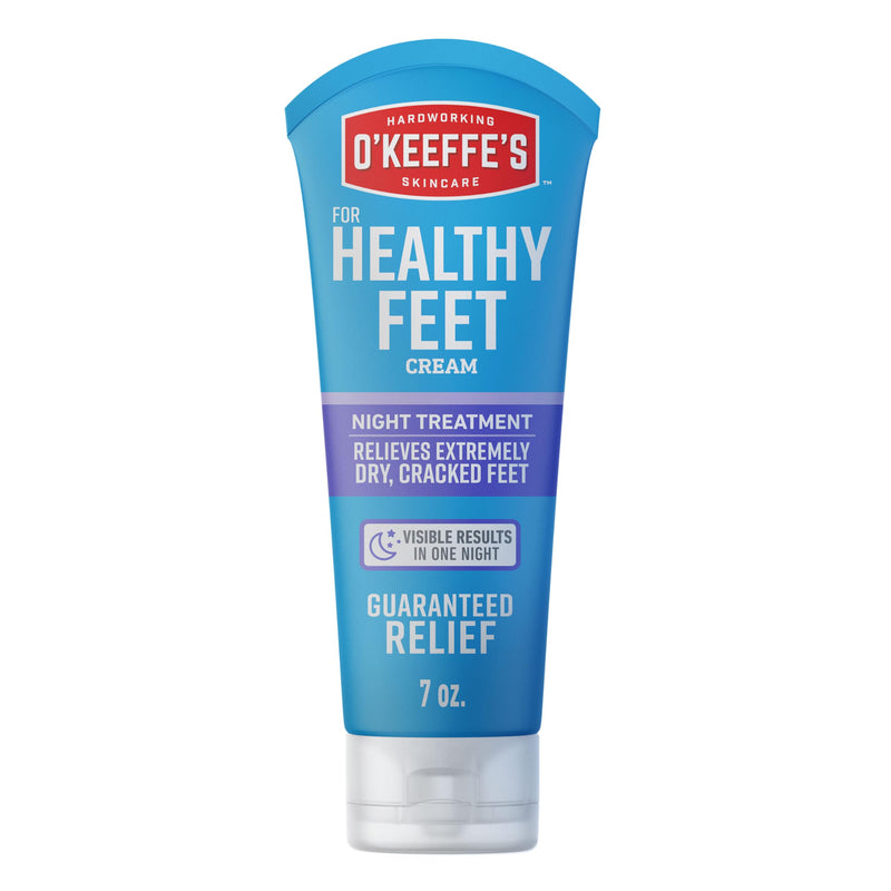 O'Keeffe's for Healthy Feet Night Treatment Foot Cream, 7 oz Tube | Relief for Extremely Cracked, Dry Feet, Instantly Boosts and Retains Moisture, Non-Greasy, Unscented, Repairing Skincare 7 Ounce (Pack of 1)