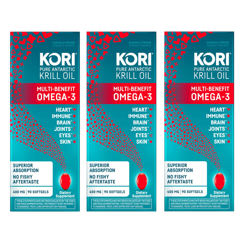 [Australia] - Kori Krill Oil Omega-3 400mg, 270 Mini Softgels | Multi-Benefit Omega-3 Supplement | Superior Absorption vs Fish Oil, Easy to Swallow 270 Count (Pack of 1) 