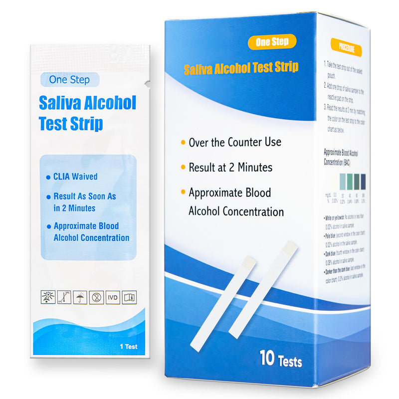[Australia] - Prime Screen Saliva Alcohol Test Strip, High Accurate Home Test, Result in 2 Minutes - 10 Tests 