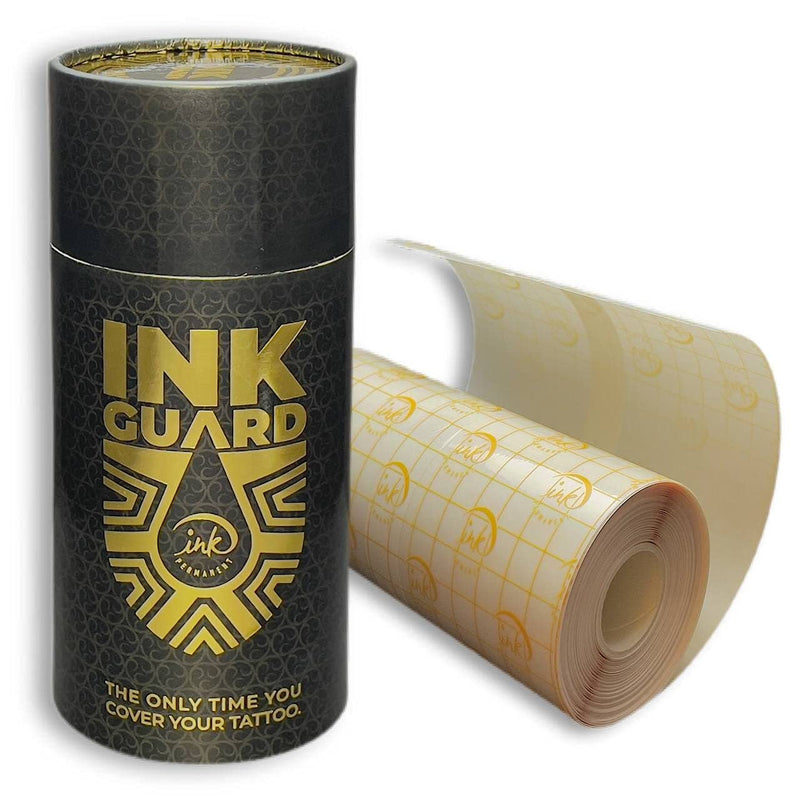 [Australia] - Ink Guard Waterproof Tattoo Aftercare Bandage 10" x 6ft (25cm x 1.83m) Transparent Protective Cover with Extra Adhesive - 5 Day Hold Clear Healing Second Skin Roll (6"x 32 Feet (11 yards)) 6"x 32 Feet (11 yards) 