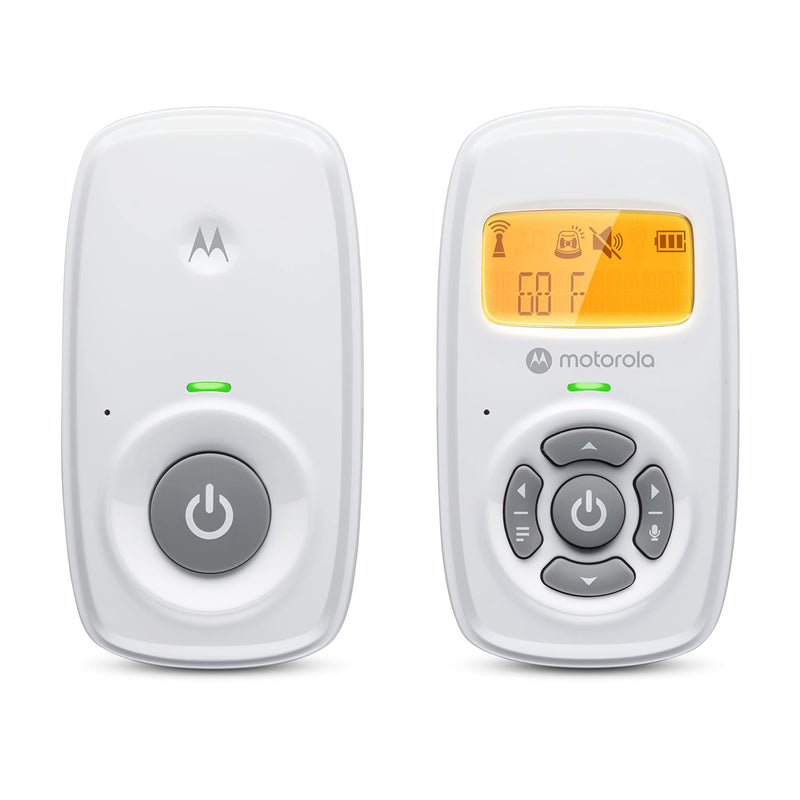 [Australia] - Motorola AM24 Audio Baby Monitor with LCD Screen - 1000ft Range, Secure & Private Connection, Two-Way Talk, Room Temperature Sensor, Portable Parent Unit (Built-in Rechargeable Battery) 2021 Model 