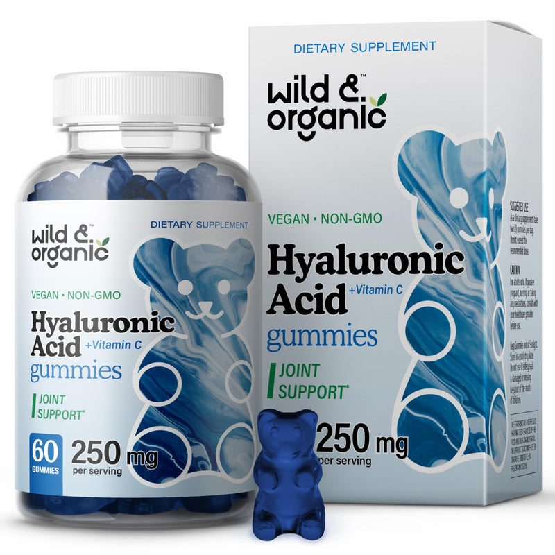 [Australia] - Hyaluronic Acid Gummies 250mg - Pure Hyaluronic Acid Supplements for Joints - Hair Skin and Nails Gummies w/Hyaluronic Acid Powder - Skin Supplement w/Vitamin C Hyaluronic Acid - 60 Vegan Chews 