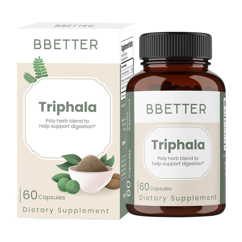 [Australia] - BBETTER Triphala ‚Äì Ayurvedic Herbal Supplement with Amla, Haritaki & Bibhitaki for Occasional Constipation & Bloating ‚Äì Supports Digestion, Healthy Bowel Function, Colon Cleanse & Detox - 60 Capsules Pack of 1 