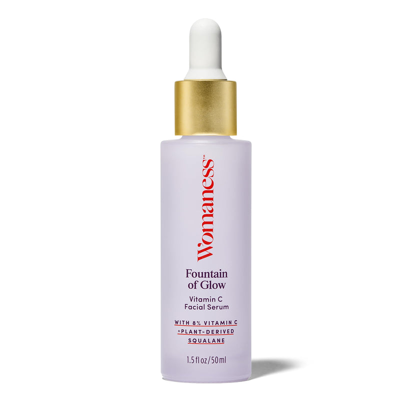 Womaness Fountain of Glow - Vitamin C Face Serum, Brightening Glow Serum with 8% Vitamin C & Plant-Derived Squalane Oil, Antioxidant Serum for Even Skin Tone, Menopause & Perimenopause Care - 30ml 1 Fl Oz (Pack of 1)